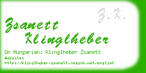 zsanett klinglheber business card